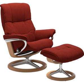 Relaxsessel STRESSLESS Mayfair Sessel Gr. Microfaser DINAMICA, Signature Base Eiche, Relaxfunktion-Drehfunktion-Plus™System-Gleitsystem-BalanceAdapt™, B/H/T: 79 cm x 102 cm x 44 cm, rot (red dinamica) Lesesessel und Relaxsessel mit Signature Base, Größe