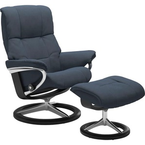Relaxsessel STRESSLESS Mayfair Sessel Gr. Microfaser DINAMICA, Signature Base Schwarz, Relaxfunktion-Drehfunktion-Plus™System-Gleitsystem-BalanceAdapt™, B/H/T: 92 cm x 103 cm x 79 cm, blau (blue dinamica) Lesesessel und Relaxsessel