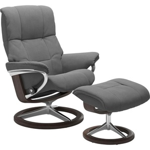 Relaxsessel STRESSLESS Mayfair Sessel Gr. Microfaser DINAMICA, Signature Base Wenge, Relaxfunktion-Drehfunktion-Plus™System-Gleitsystem-BalanceAdapt™, B/H/T: 79 cm x 102 cm x 73 cm, grau (dark grey dinamica) Lesesessel und Relaxsessel mit Hocker,