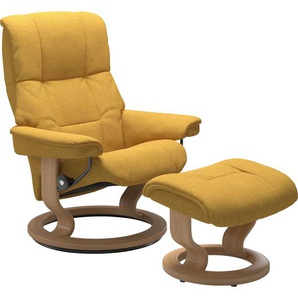 Relaxsessel STRESSLESS Mayfair Sessel Gr. ROHLEDER Stoff Q2 FARON, Classic Base Eiche, Relaxfunktion-Drehfunktion-Plus™System-Gleitsystem, B/H/T: 79 cm x 101 cm x 73 cm, gelb (yellow q2 faron) Lesesessel und Relaxsessel mit Classic Base, Größe S, M & L,
