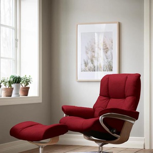 Relaxsessel STRESSLESS Mayfair Sessel Gr. ROHLEDER Stoff Q2 FARON, Cross Base Eiche, Rela x funktion-Drehfunktion-Plus™System-Gleitsystem-BalanceAdapt™, B/H/T: 83 cm x 102 cm x 74 cm, rot (red q2 faron) Lesesessel und Relaxsessel