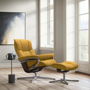 Relaxsessel STRESSLESS Mayfair Sessel Gr. ROHLEDER Stoff Q2 FARON, Cross Base Wenge, Rela x funktion-Drehfunktion-Plus™System-Gleitsystem-BalanceAdapt™, B/H/T: 83 cm x 102 cm x 74 cm, gelb (yellow q2 faron) Lesesessel und Relaxsessel