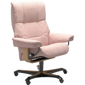 Relaxsessel STRESSLESS Mayfair Sessel Gr. ROHLEDER Stoff Q2 FARON, Home Office Base Eiche, Relaxfunktion-Drehfunktion-Plus™System-Gleitsystem-Höhenverstellung, B/H/T: 79 cm x 111 cm x 70 cm, pink (light q2 faron) Lesesessel und Relaxsessel