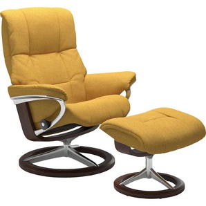 Relaxsessel STRESSLESS Mayfair Sessel Gr. ROHLEDER Stoff Q2 FARON, Signature Base Braun, Relaxfunktion-Drehfunktion-Plus™System-Gleitsystem-BalanceAdapt™, B/H/T: 83 cm x 102 cm x 73 cm, gelb (yellow q2 faron) Lesesessel und Relaxsessel