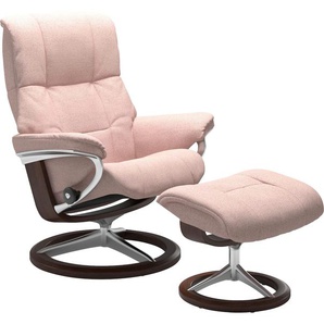 Relaxsessel STRESSLESS Mayfair Sessel Gr. ROHLEDER Stoff Q2 FARON, Signature Base Braun, Relaxfunktion-Drehfunktion-Plus™System-Gleitsystem-BalanceAdapt™, B/H/T: 83 cm x 102 cm x 74 cm, pink (light q2 faron) Lesesessel und Relaxsessel