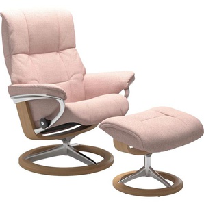 Relaxsessel STRESSLESS Mayfair Sessel Gr. ROHLEDER Stoff Q2 FARON, Signature Base Eiche, Relaxfunktion-Drehfunktion-Plus™System-Gleitsystem-BalanceAdapt™, B/H/T: 79 cm x 102 cm x 44 cm, pink (light q2 faron) Lesesessel und Relaxsessel