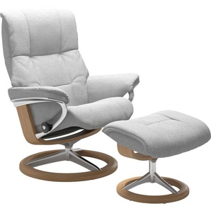 Relaxsessel STRESSLESS Mayfair Sessel Gr. ROHLEDER Stoff Q2 FARON, Signature Base Eiche, Relaxfunktion-Drehfunktion-Plus™System-Gleitsystem-BalanceAdapt™, B/H/T: 83 cm x 102 cm x 73 cm, grau (light grey q2 faron) Lesesessel und Relaxsessel