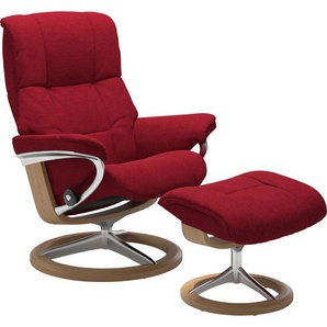 Relaxsessel STRESSLESS Mayfair Sessel Gr. ROHLEDER Stoff Q2 FARON, Signature Base Eiche, Relaxfunktion-Drehfunktion-Plus™System-Gleitsystem-BalanceAdapt™, B/H/T: 83 cm x 102 cm x 73 cm, rot (red q2 faron) Lesesessel und Relaxsessel mit Signature Base,
