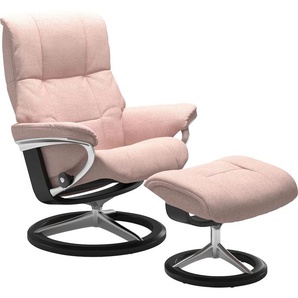 Relaxsessel STRESSLESS Mayfair Sessel Gr. ROHLEDER Stoff Q2 FARON, Signature Base Schwarz, Relaxfunktion-Drehfunktion-Plus™System-Gleitsystem-BalanceAdapt™, B/H/T: 79 cm x 102 cm x 44 cm, pink (light q2 faron) Lesesessel und Relaxsessel