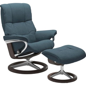 Relaxsessel STRESSLESS Mayfair Sessel Gr. ROHLEDER Stoff Q2 FARON, Signature Base Wenge, Relaxfunktion-Drehfunktion-Plus™System-Gleitsystem-BalanceAdapt™, B/H/T: 79 cm x 102 cm x 73 cm, blau (petrol q2 faron) Lesesessel und Relaxsessel
