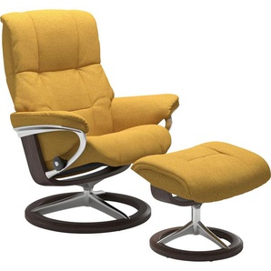 Relaxsessel STRESSLESS Mayfair Sessel Gr. ROHLEDER Stoff Q2 FARON, Signature Base Wenge, Relaxfunktion-Drehfunktion-Plus™System-Gleitsystem-BalanceAdapt™, B/H/T: 83 cm x 102 cm x 74 cm, gelb (yellow q2 faron) Lesesessel und Relaxsessel mit Hocker,