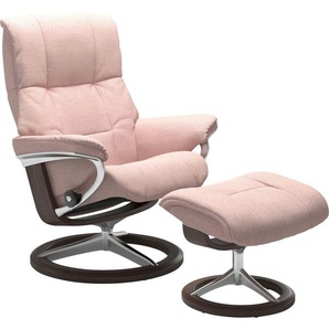 Relaxsessel STRESSLESS Mayfair Sessel Gr. ROHLEDER Stoff Q2 FARON, Signature Base Wenge, Relaxfunktion-Drehfunktion-Plus™System-Gleitsystem-BalanceAdapt™, B/H/T: 83 cm x 102 cm x 74 cm, pink (light q2 faron) Lesesessel und Relaxsessel mit Hocker,