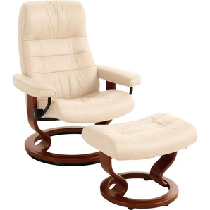 Relaxsessel STRESSLESS Opal Sessel Gr. Leder BATICK, Classic Base Braun, B/H/T: 76 cm x 99 cm x 74 cm, beige (cream) Lesesessel und Relaxsessel mit Hocker, Classic Base, Größe M, Schlaffunktion