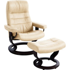 Relaxsessel STRESSLESS Opal Sessel Gr. Leder PALOMA, Classic Base Wenge, B/H/T: 76 cm x 99 cm x 74 cm, weiß (vanilla) Lesesessel und Relaxsessel mit Hocker, Classic Base, Größe M, Schlaffunktion