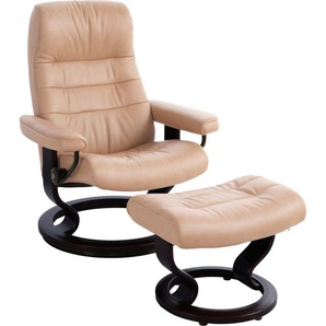Relaxsessel STRESSLESS Opal Sessel Gr. Leder PALOMA, Classic Base Wenge, B/H/T: 85 cm x 105 cm x 75 cm, beige (sand) Lesesessel und Relaxsessel mit Hocker, Classic Base, Größe L, Schlaffunktion