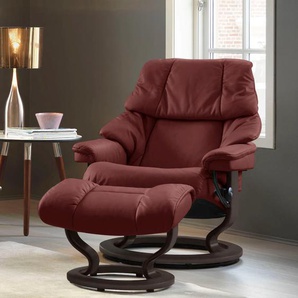 Relaxsessel STRESSLESS Reno Sessel Gr. Leder PALOMA, Classic Base Wenge, Relaxfunktion-Drehfunktion-Plus™System-Gleitsystem, B/H/T: 75 cm x 96 cm x 75 cm, rot (cherry paloma) Lesesessel und Relaxsessel