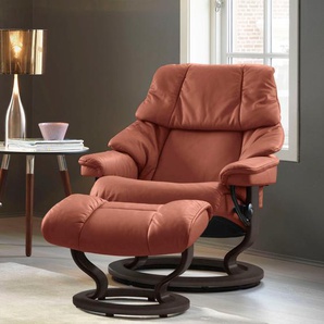 Relaxsessel STRESSLESS Reno Sessel Gr. Leder PALOMA, Classic Base Wenge, Relaxfunktion-Drehfunktion-Plus™System-Gleitsystem, B/H/T: 75 cm x 96 cm x 75 cm, rot (henna paloma) Lesesessel und Relaxsessel mit Hocker, Classic Base, Größe S, M & L, Gestell