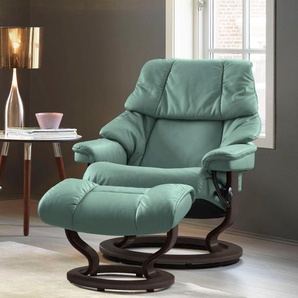 Relaxsessel STRESSLESS Reno Sessel Gr. Leder PALOMA, Classic Base Wenge, Relaxfunktion-Drehfunktion-Plus™System-Gleitsystem, B/H/T: 88 cm x 98 cm x 78 cm, grün (aqua green paloma) Lesesessel und Relaxsessel mit Classic Base, Größe S, M & L, Gestell Wenge