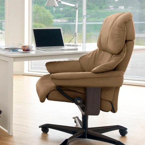 Relaxsessel STRESSLESS Reno Sessel Gr. Leder PALOMA, Home Office Base Wenge, Relaxfunktion-Drehfunktion-Plus™System-Gleitsystem-Höhenverstellung, B/H/T: 79 cm x 108 cm x 75 cm, braun (taupe paloma) Lesesessel und Relaxsessel