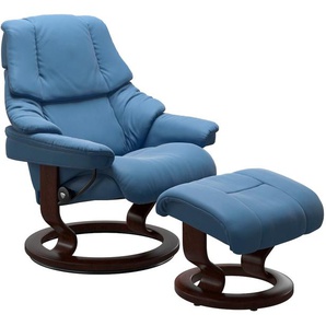Relaxsessel STRESSLESS Reno Sessel Gr. Material Bezug, Material Gestell, Ausführung / Funktion, Maße B/H/T, blau (lazuli blue) Lesesessel und Relaxsessel