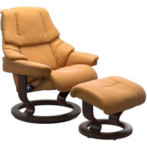 Relaxsessel STRESSLESS Reno Sessel Gr. Material Bezug, Material Gestell, Ausführung / Funktion, Maße B/H/T, gelb (honey) Lesesessel und Relaxsessel mit Classic Base, Größe S, M & L, Gestell Wenge