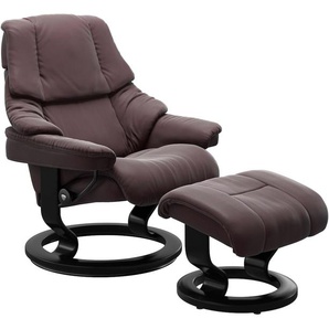 Relaxsessel STRESSLESS Reno Sessel Gr. Material Bezug, Material Gestell, Ausführung / Funktion, Maße B/H/T, rot (bordeaux) Lesesessel und Relaxsessel mit Classic Base, Größe S, M & L, Gestell Schwarz