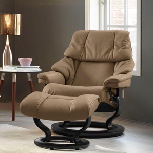 Relaxsessel STRESSLESS Reno Sessel Gr. Microfaser DINAMICA, Classic Base Schwarz-L, Relaxfunktion-Drehfunktion-Plus™System-Gleitsystem, B/H/T: 88 cm x 98 cm x 78 cm, braun (sand dinamica) Lesesessel und Relaxsessel
