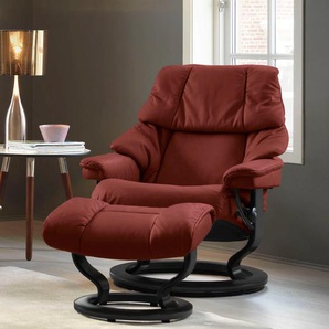 Relaxsessel STRESSLESS Reno Sessel Gr. Microfaser DINAMICA, Classic Base Schwarz-L, Relaxfunktion-Drehfunktion-Plus™System-Gleitsystem, B/H/T: 88 cm x 98 cm x 78 cm, rot (red dinamica) Lesesessel und Relaxsessel