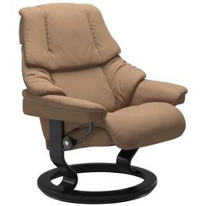 Relaxsessel STRESSLESS Reno Sessel Gr. Microfaser DINAMICA, Classic Base Schwarz-M, Relaxfunktion-Drehfunktion-Plus™System-Gleitsystem, B/H/T: 79 cm x 98 cm x 75 cm, braun (sand dinamica) Lesesessel und Relaxsessel mit Classic Base, Größe S, M & L,