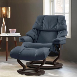 Relaxsessel STRESSLESS Reno Sessel Gr. Microfaser DINAMICA, Classic Base Wenge, Relaxfunktion-Drehfunktion-Plus™System-Gleitsystem, B/H/T: 75 cm x 96 cm x 75 cm, blau (blue dinamica) Lesesessel und Relaxsessel mit Classic Base, Größe S, M & L, Gestell