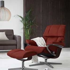 Relaxsessel STRESSLESS Reno Sessel Gr. Microfaser DINAMICA, Cross Base Braun-L, Rela x funktion-Drehfunktion-Plus™System-Gleitsystem-BalanceAdapt™, B/H/T: 92 cm x 100 cm x 80 cm, rot (red dinamica) Lesesessel und Relaxsessel