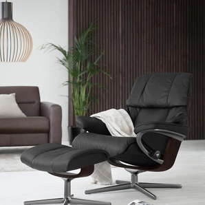 Relaxsessel STRESSLESS Reno Sessel Gr. Microfaser DINAMICA, Cross Base Braun-M, Rela x funktion-Drehfunktion-Plus™System-Gleitsystem-BalanceAdapt™, B/H/T: 83 cm x 100 cm x 76 cm, grau (charcoal dinamica) Lesesessel und Relaxsessel