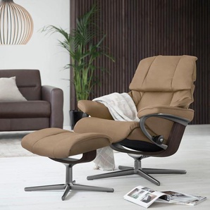 Relaxsessel STRESSLESS Reno Sessel Gr. Microfaser DINAMICA, Cross Base Wenge-M, Rela x funktion-Drehfunktion-Plus™System-Gleitsystem-BalanceAdapt™, B/H/T: 83 cm x 100 cm x 76 cm, braun (sand dinamica) Lesesessel und Relaxsessel