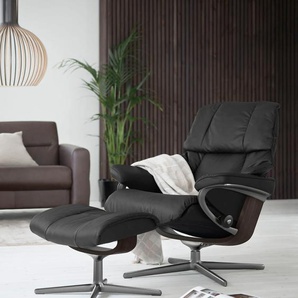 Relaxsessel STRESSLESS Reno Sessel Gr. Microfaser DINAMICA, Cross Base Wenge-M, Rela x funktion-Drehfunktion-Plus™System-Gleitsystem-BalanceAdapt™, B/H/T: 83 cm x 100 cm x 76 cm, grau (charcoal dinamica) Lesesessel und Relaxsessel