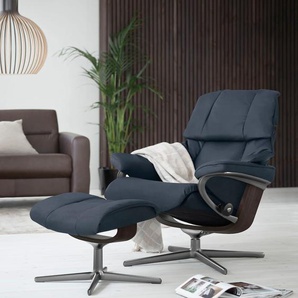 Relaxsessel STRESSLESS Reno Sessel Gr. Microfaser DINAMICA, Cross Base Wenge-S, Rela x funktion-Drehfunktion-Plus™System-Gleitsystem-BalanceAdapt™, B/H/T: 79 cm x 99 cm x 75 cm, blau (blue dinamica) Lesesessel und Relaxsessel