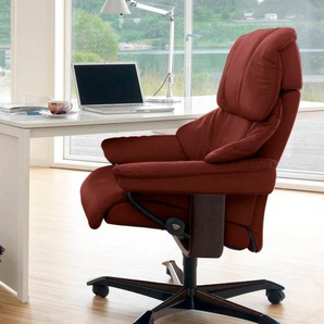 Relaxsessel STRESSLESS Reno Sessel Gr. Microfaser DINAMICA, Home Office Base Braun, Relaxfunktion-Drehfunktion-Plus™System-Gleitsystem-Höhenverstellung, B/H/T: 79 cm x 108 cm x 75 cm, rot (red dinamica) Lesesessel und Relaxsessel