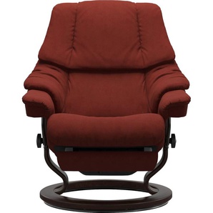 Relaxsessel STRESSLESS Reno Sessel Gr. Microfaser DINAMICA, Power™ Leg & Back-Classic Base Braun-L, B/H/T: 88 cm x 98 cm x 77 cm, rot (red dinamica) Lesesessel und Relaxsessel
