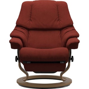 Relaxsessel STRESSLESS Reno Sessel Gr. Microfaser DINAMICA, Power™ Leg & Back-Classic Base Eiche-M, B/H/T: 79 cm x 98 cm x 78 cm, rot (red dinamica) Lesesessel und Relaxsessel