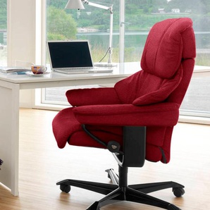 Relaxsessel STRESSLESS Reno Sessel Gr. ROHLEDER Stoff Q2 FARON, Home Office Base Schwarz, Relaxfunktion-Drehfunktion-Plus™System-Gleitsystem-Höhenverstellung, B/H/T: 79 cm x 108 cm x 75 cm, rot (red q2 faron) Lesesessel und Relaxsessel mit Home Office
