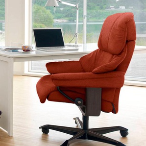 Relaxsessel STRESSLESS Reno Sessel Gr. ROHLEDER Stoff Q2 FARON, Home Office Base Wenge, Relaxfunktion-Drehfunktion-Plus™System-Gleitsystem-Höhenverstellung, B/H/T: 79 cm x 108 cm x 75 cm, rot (rust q2 faron) Lesesessel und Relaxsessel