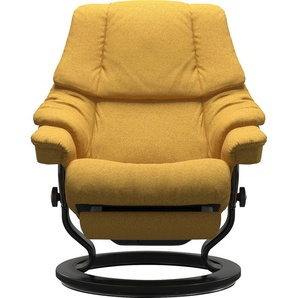 Relaxsessel STRESSLESS Reno Sessel Gr. ROHLEDER Stoff Q2 FARON, Power™ Leg & Back-Classic Base Schwarz, B/H/T: 79 cm x 98 cm x 78 cm, gelb (yellow q2 faron) Lesesessel und Relaxsessel