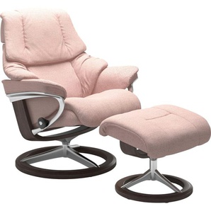 Relaxsessel STRESSLESS Reno Sessel Gr. ROHLEDER Stoff Q2 FARON, Signature Base Wenge, Relaxfunktion-Drehfunktion-Plus™System-Gleitsystem-BalanceAdapt™, B/H/T: 92 cm x 100 cm x 80 cm, pink (light q2 faron) Lesesessel und Relaxsessel