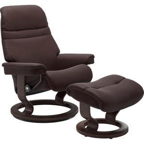Relaxsessel STRESSLESS Sunrise Sessel Gr. Leder PALOMA, Rela x funktion-Drehfunktion-Plus™System-Gleitsystem, B/H/T: 75 cm x 100 cm x 73 cm, braun (chocolate paloma) Lesesessel und Relaxsessel mit Classic Base, Größe S, Gestell Wenge