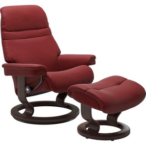 Relaxsessel STRESSLESS Sunrise Sessel Gr. Leder PALOMA, Rela x funktion-Drehfunktion-Plus™System-Gleitsystem, B/H/T: 75 cm x 100 cm x 73 cm, rot (cherry paloma) Lesesessel und Relaxsessel mit Classic Base, Größe S, Gestell Wenge