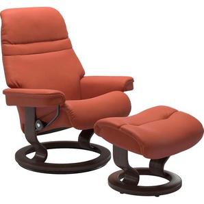 Relaxsessel STRESSLESS Sunrise Sessel Gr. Leder PALOMA, Rela x funktion-Drehfunktion-Plus™System-Gleitsystem, B/H/T: 75 cm x 100 cm x 73 cm, rot (henna paloma) Lesesessel und Relaxsessel mit Classic Base, Größe S, Gestell Wenge