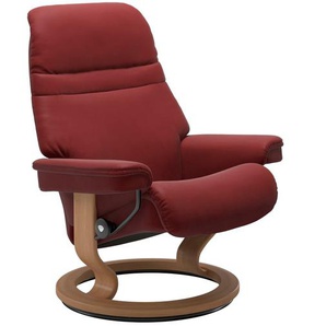 Relaxsessel STRESSLESS Sunrise Sessel Gr. Leder PALOMA, Rela x funktion-Drehfunktion-Plus™System-Gleitsystem, B/H/T: 79 cm x 103 cm x 73 cm, rot (cherry paloma) Lesesessel und Relaxsessel mit Classic Base, Größe M, Gestell Eiche