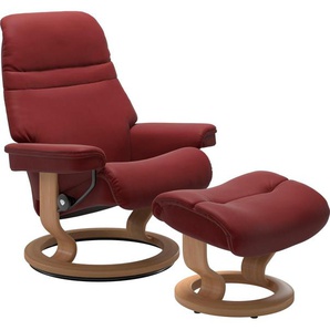 Relaxsessel STRESSLESS Sunrise Sessel Gr. Leder PALOMA, Rela x funktion-Drehfunktion-Plus™System-Gleitsystem, B/H/T: 88 cm x 103 cm x 78 cm, rot (cherry paloma) Lesesessel und Relaxsessel mit Classic Base, Größe L, Gestell Eiche