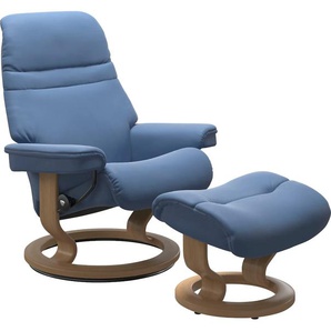 Relaxsessel STRESSLESS Sunrise Sessel Gr. Material Bezug, Ausführung / Funktion, Maße B/H/T, blau (lazuli blue) Lesesessel und Relaxsessel
