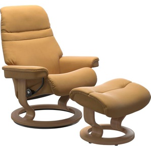 Relaxsessel STRESSLESS Sunrise Sessel Gr. Material Bezug, Ausführung / Funktion, Maße B/H/T, braun (honey) Lesesessel und Relaxsessel mit Classic Base, Größe S, Gestell Eiche
