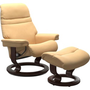 Relaxsessel STRESSLESS Sunrise Sessel Gr. Material Bezug, Ausführung Funktion, Maße B/H/T, gelb (yellow) Lesesessel und Relaxsessel mit Classic Base, Größe L, Gestell Braun